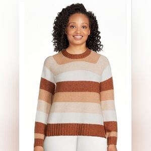 WOMEN'S TIME & TRUE SUPER SOFT STRIPED PULLOVER SWEATER SIZE MEDIUM